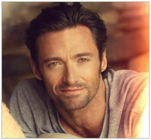 Hugh Jackman with stubble